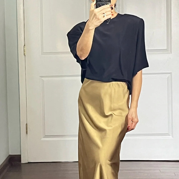 Laura & Jayme two black vintage 100% silk blouse size 1X - Picture 1 of 11